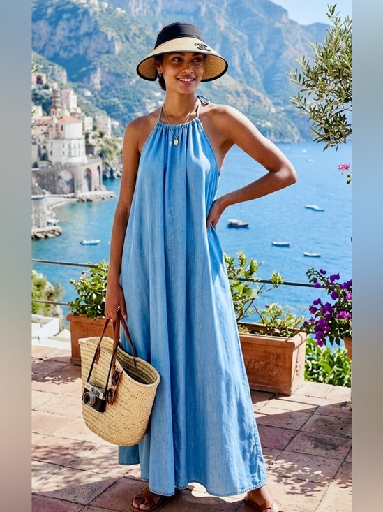 Dresses & Skirts - Vacation Ready 😍 Beautiful Maxi Denim Dress